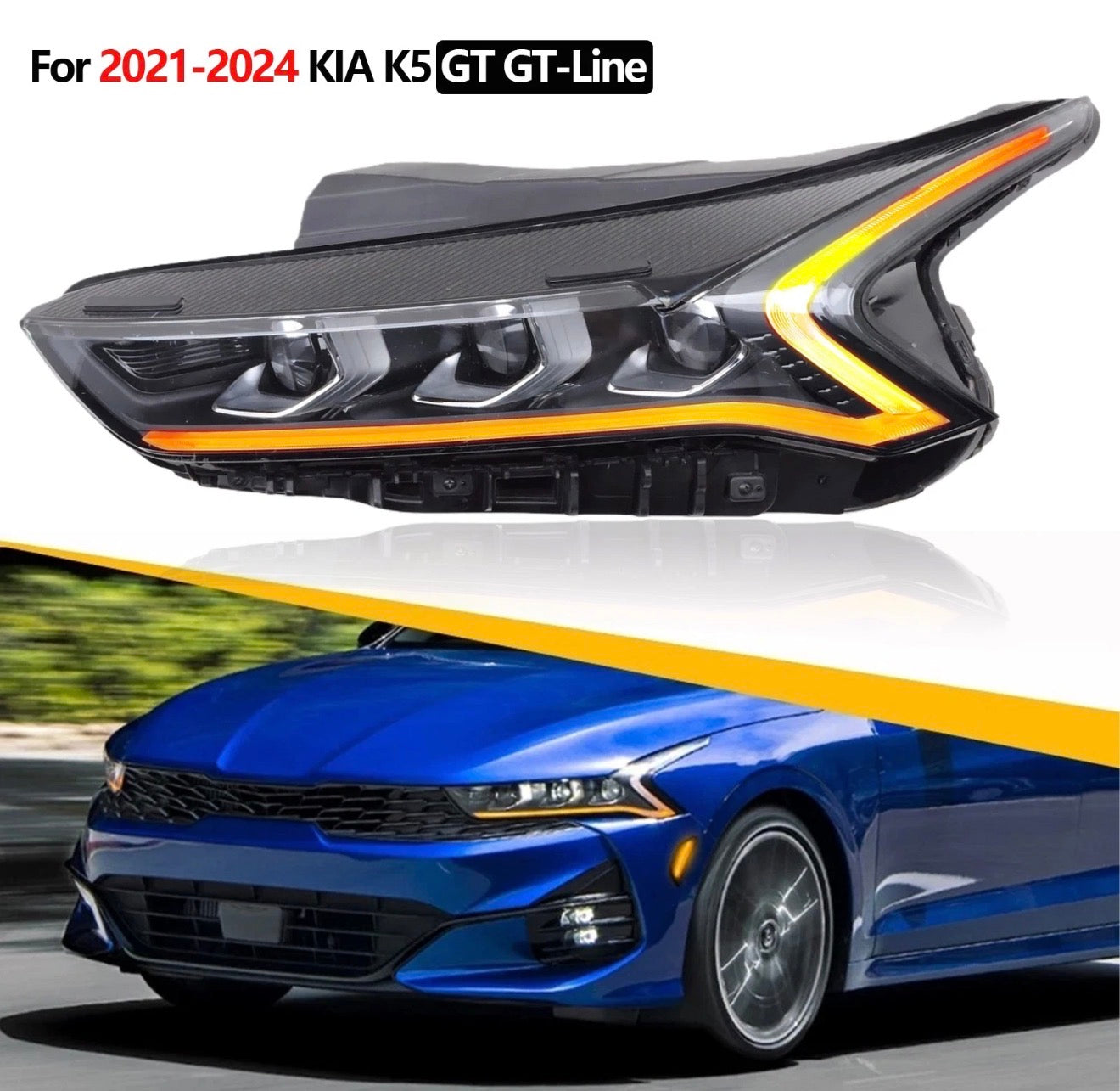 Left Driver Side Headlight for 2021 2022 2023 Kia K5 LX EX LXS LED Headlight
