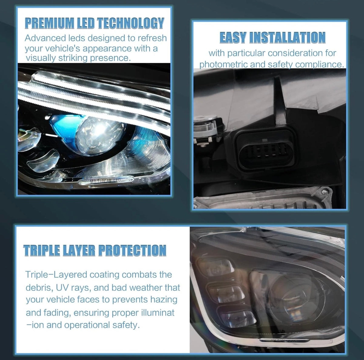 Headlights For 2014-2017 Mercedes Benz S Class(Upgrade 2018+ Style)
