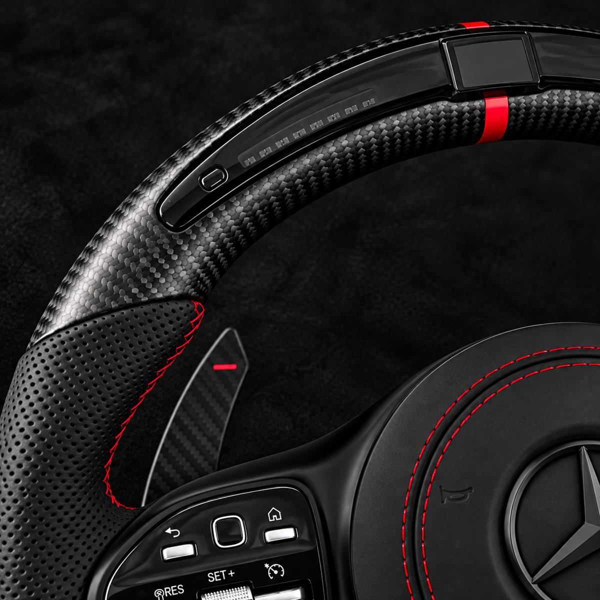 Mercedes-Benz AMG LED Carbon Fiber Performance Steering Wheel |For 2016–2026 models