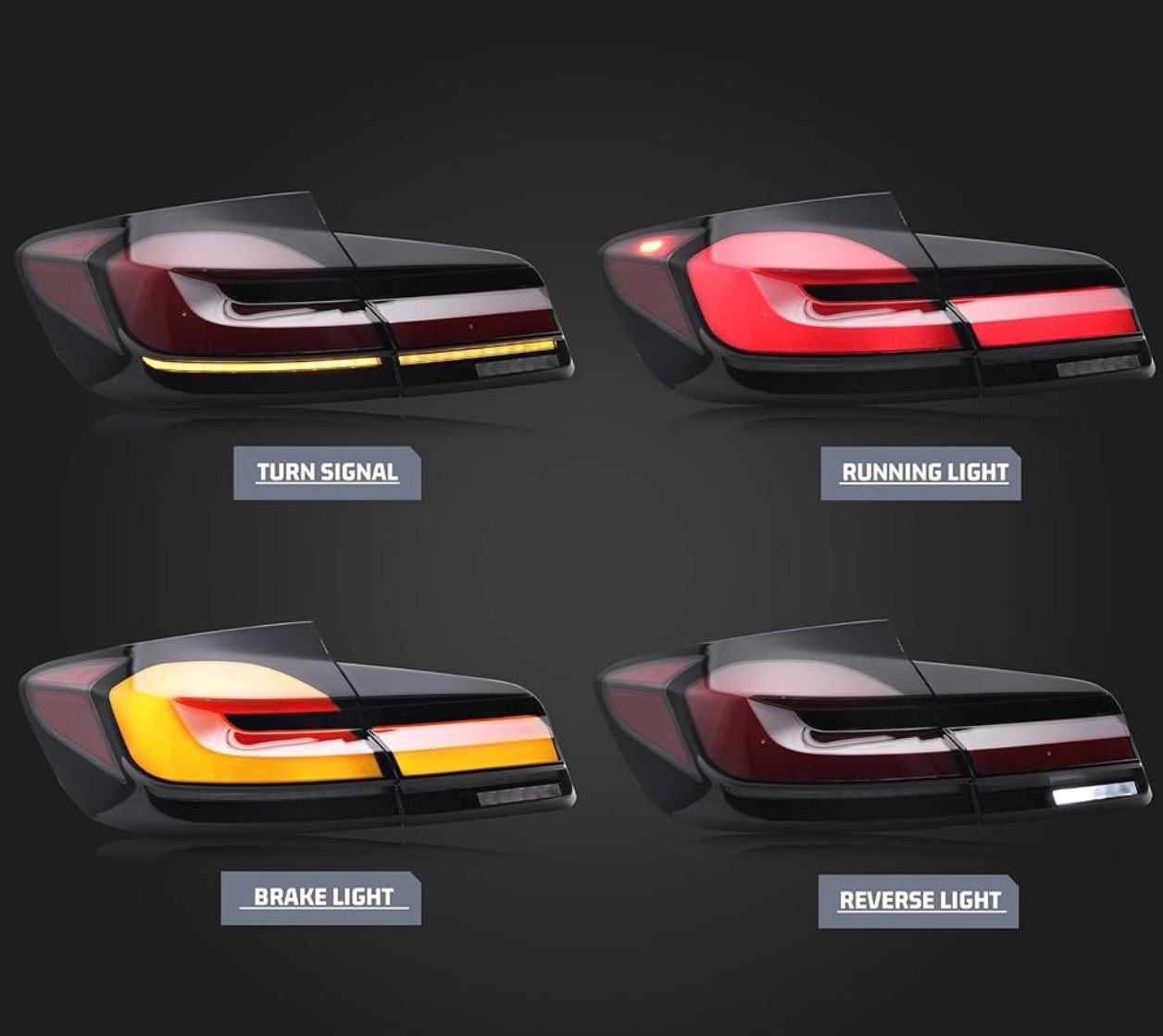 LED Tail Lights Assembly Compatible with BMW 5-Series F10 M5 2011-2016 Start-up Animation Sequential Turn Signal Rear Lamps Accessory