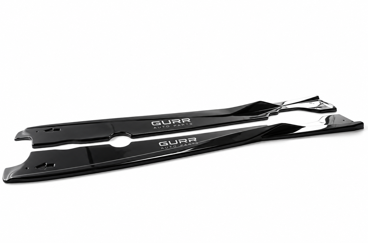 For Corvette C8 2020-25 Glossy Black V2 Style Side Skirts Extension Rocker Panel