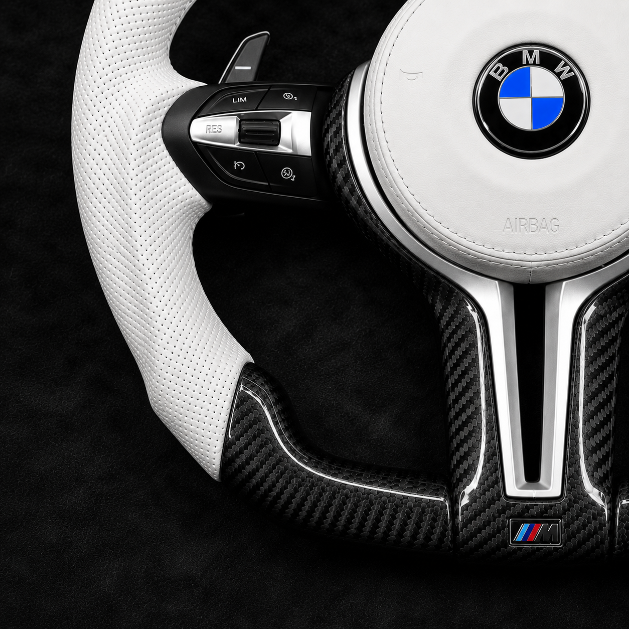 BMW Glacier White M Performance Steering Wheel | 2008-2019