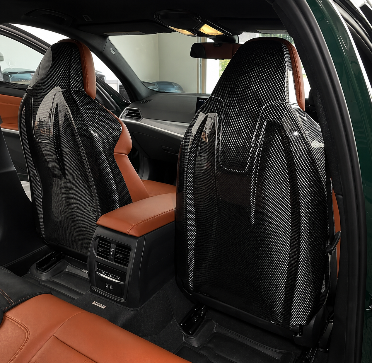 Dry Carbon Fiber Seat Back Covers for BMW G80 M3 & G82/G83 M4 (KSUI Style) – Full Replacement Pair