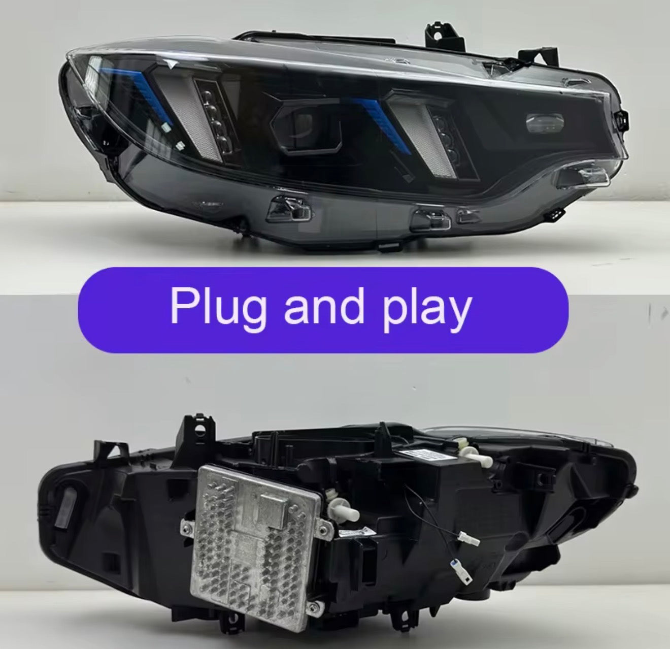 BMW Snake Eye Style Headlights for 3-4 Series F32 F36 F82 2013-2019 with Yellow & White DRL