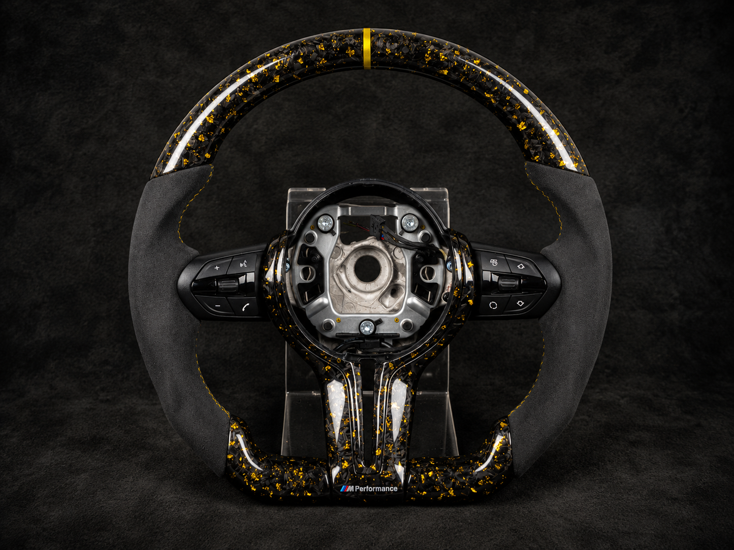 BMW Racing Yellow Forged Carbon Fiber Steering Wheel | for 2008–2018 models|