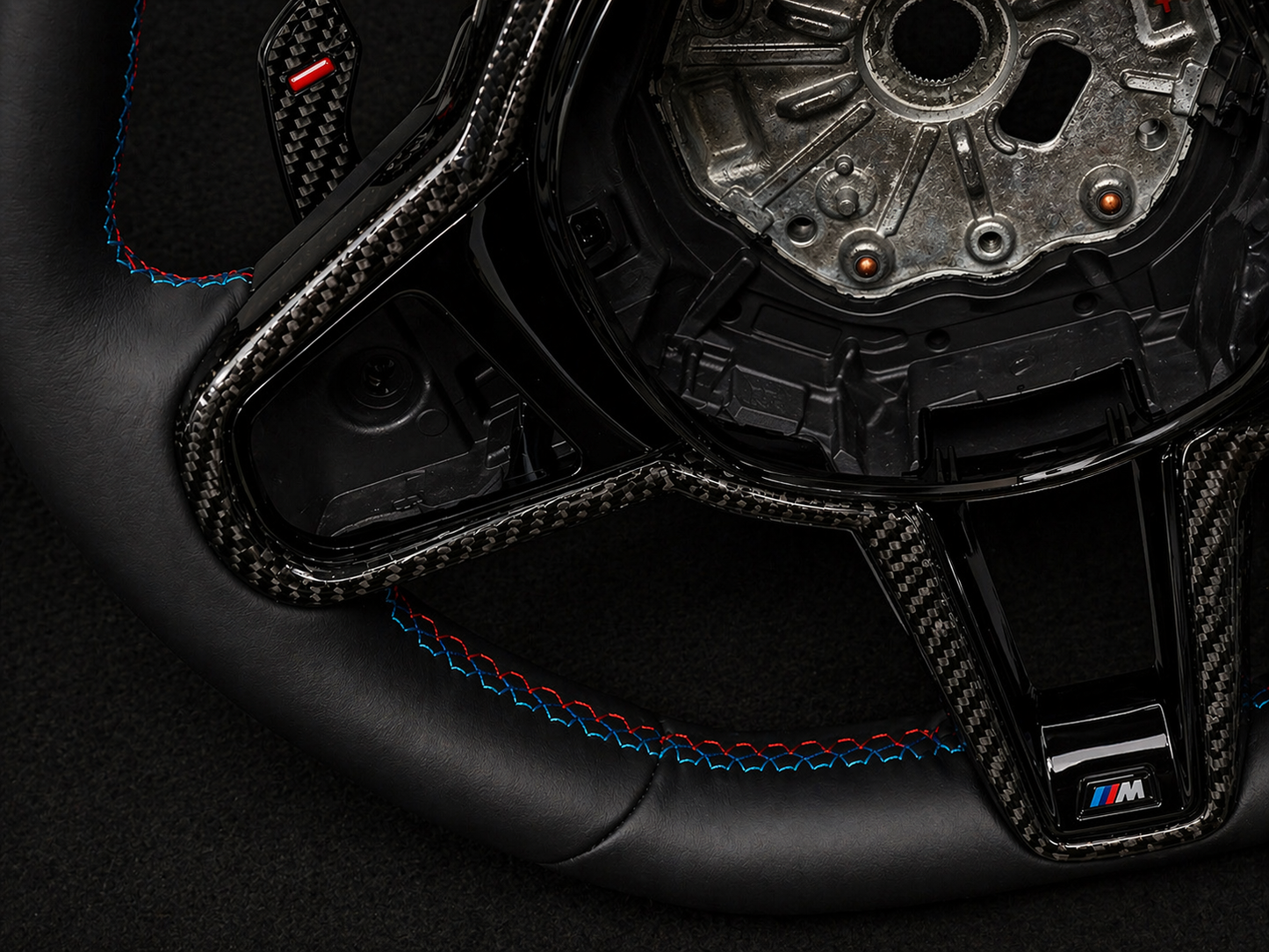 BMW Full German Leather Race Stripe Steering wheel For G models 2019-2026