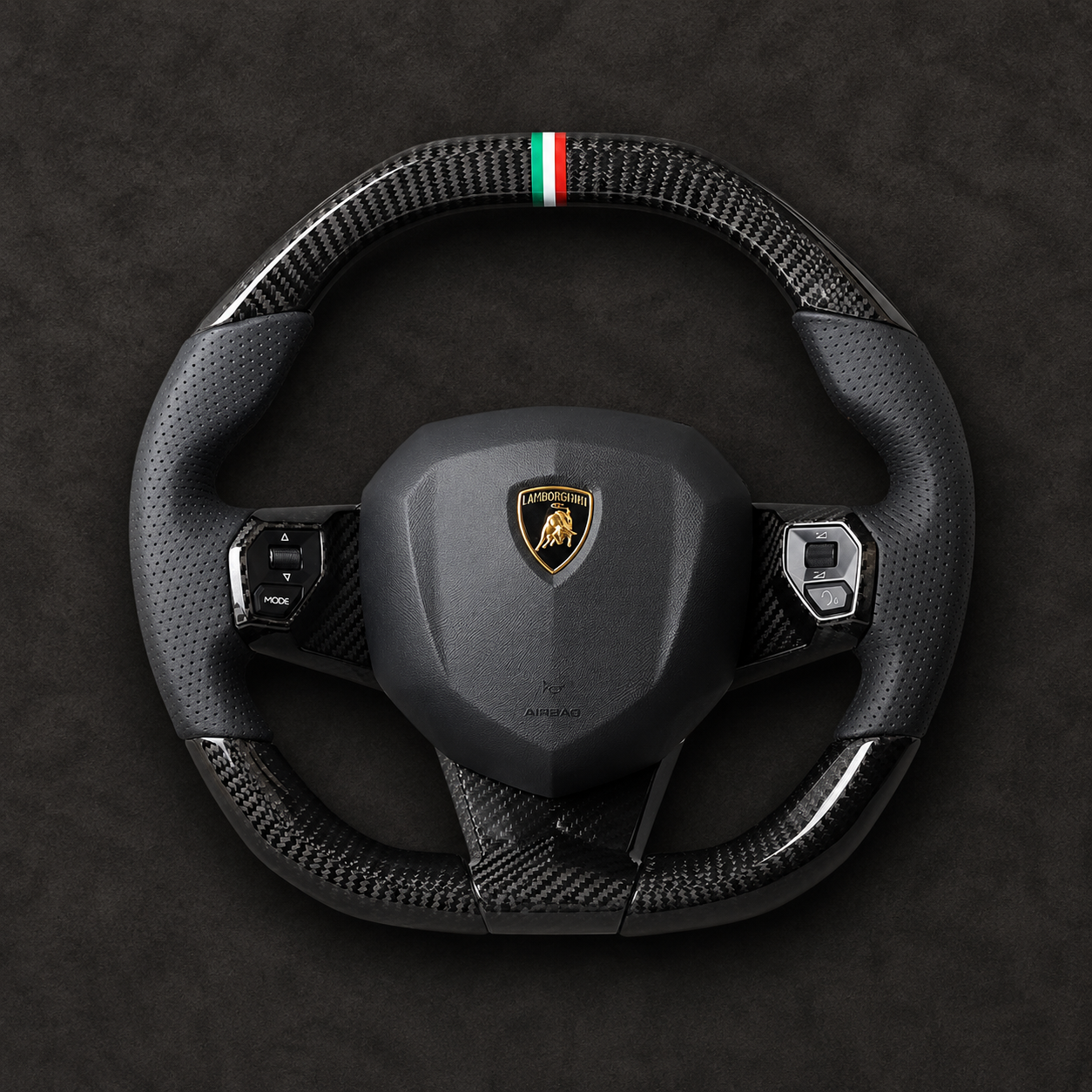 Lamborghini Aventador Carbon Fiber Performance Steering Wheel | Flat Bottom | 2012-2022