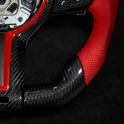 BMW M Performance Custom Red leather & Carbon Fiber steering wheel for 2012-2018 models