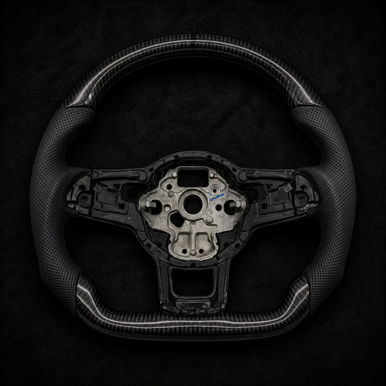 Custom Carbon Fiber R-Line Sport Steering Wheel for VW Golf MK7 / MK7.5 GTI GTD GTE R & Polo – Alcantara, Flat Bottom, Multicolor Options