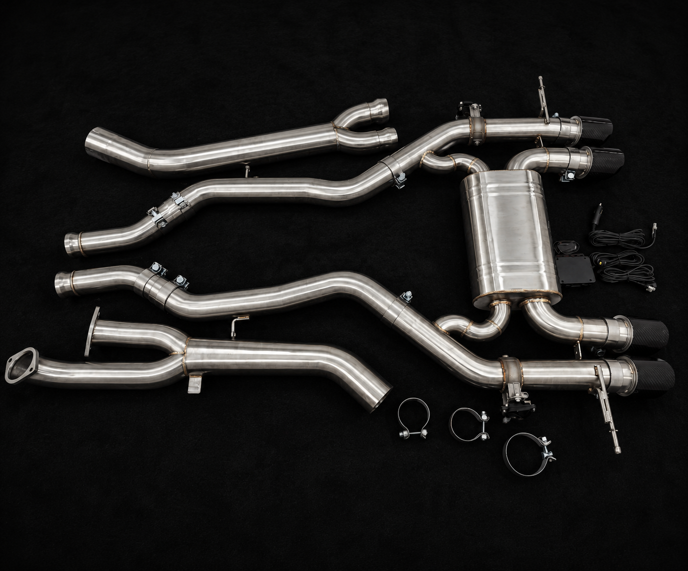 BMW G87 M2 S58 Valvetronic Catback Exhaust System with Carbon Fiber Tips 2023+