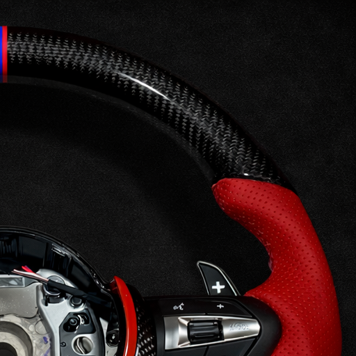 BMW M Performance Custom Red leather & Carbon Fiber steering wheel for 2012-2018 models