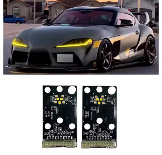 Toyota GR Supra A90 A91 2020 2021 2022 2023 Headlight Daytime Running Light Yellow Boards