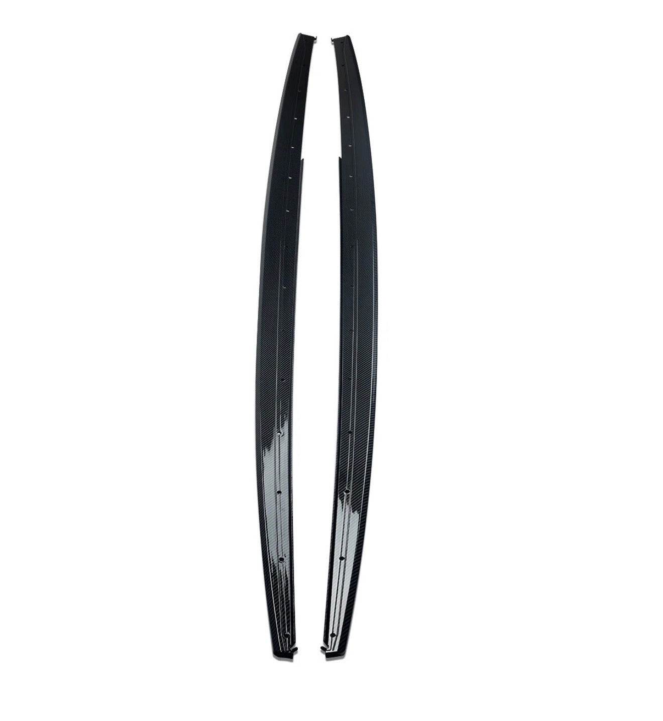 Carbon Fiber / Gloss black Look Side Skirts Extension For 2012-2018 BMW F30 F31 3 Series US