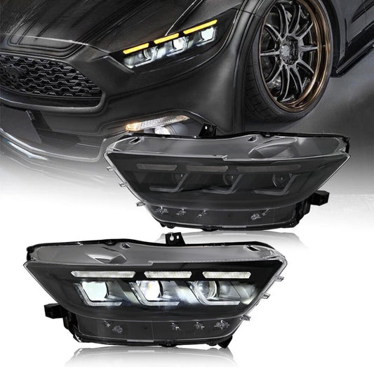 LED Headlights For Ford Mustang 2015 2016 2017 Head Lamps Assembly LH+RH