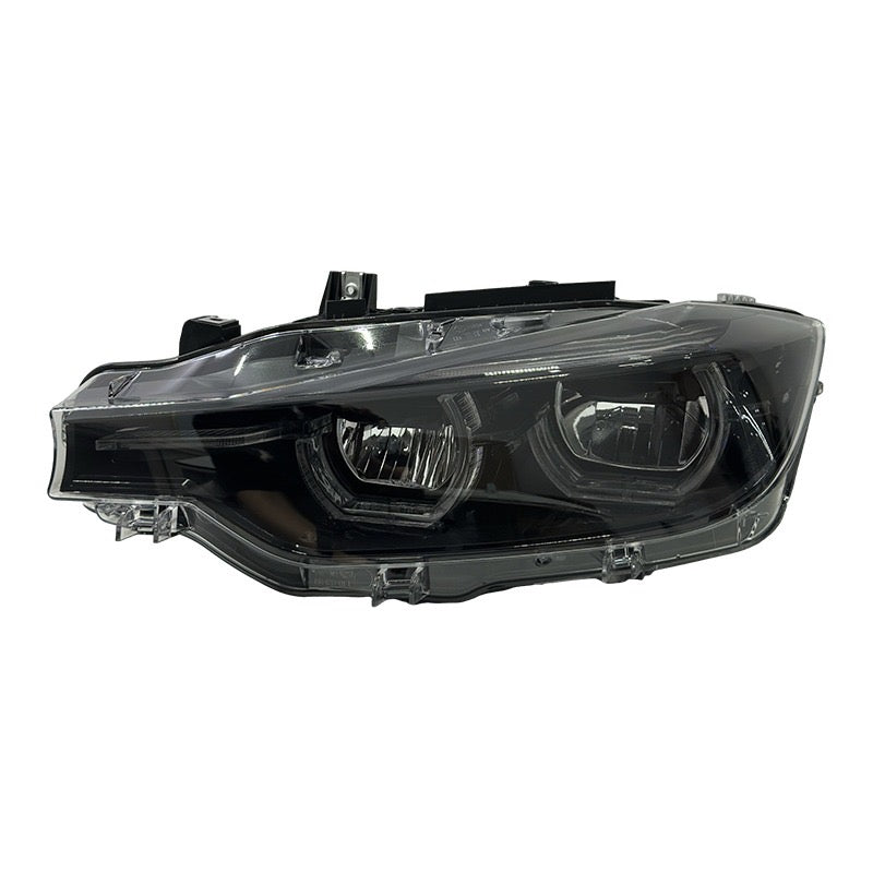 BMW 3 series F30 Tri-Color LED Headlights – Yellow / White / Red DRL Switching | Blacked-Out & Clear Lens Design