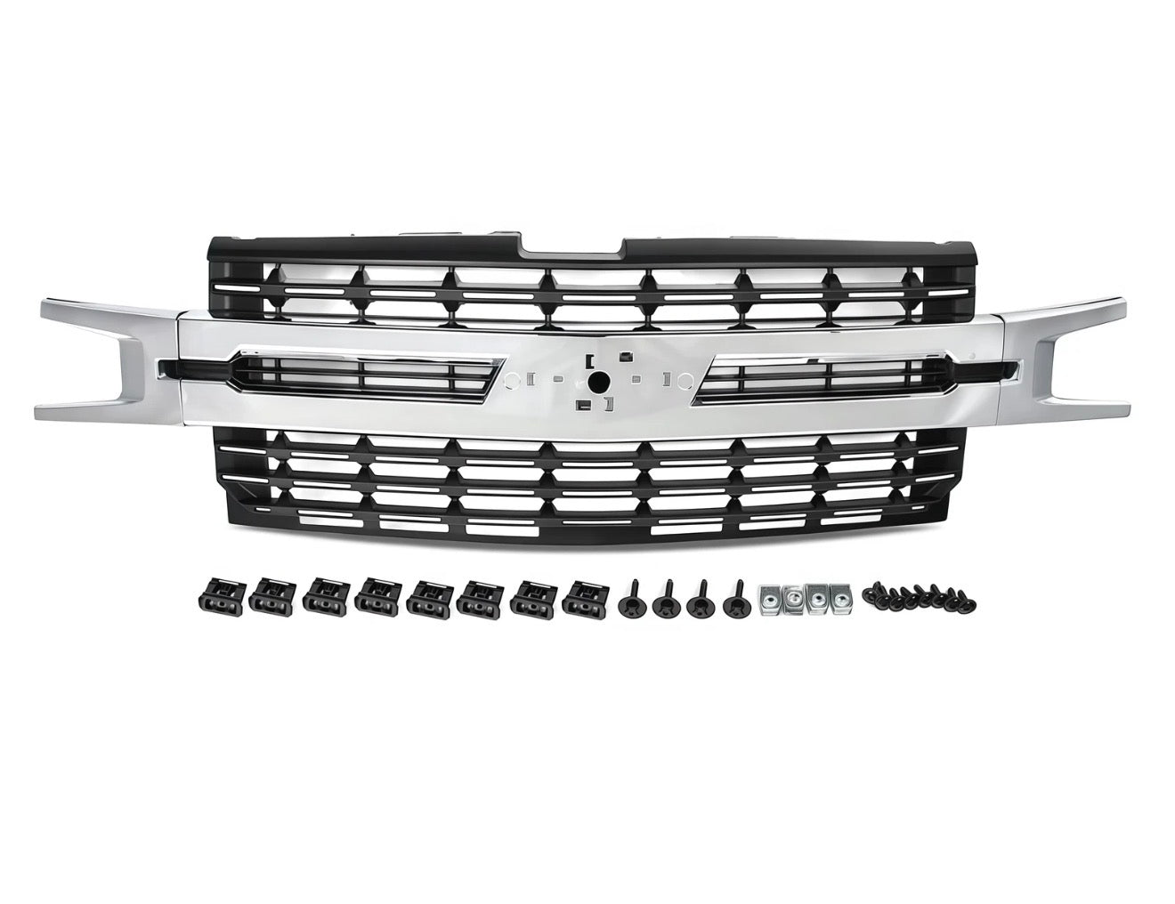Chrome Front Bumper Grill For 2019 2020 2021 Chevy Silverado 1500 8449330