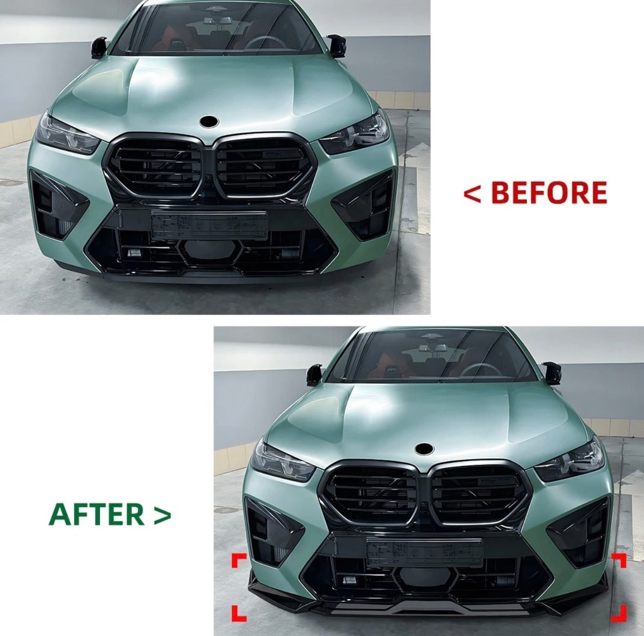 For 2024+ BMW X6M F96 X5M F95 LCI Glossy Black Front Bumper Splitter Lip