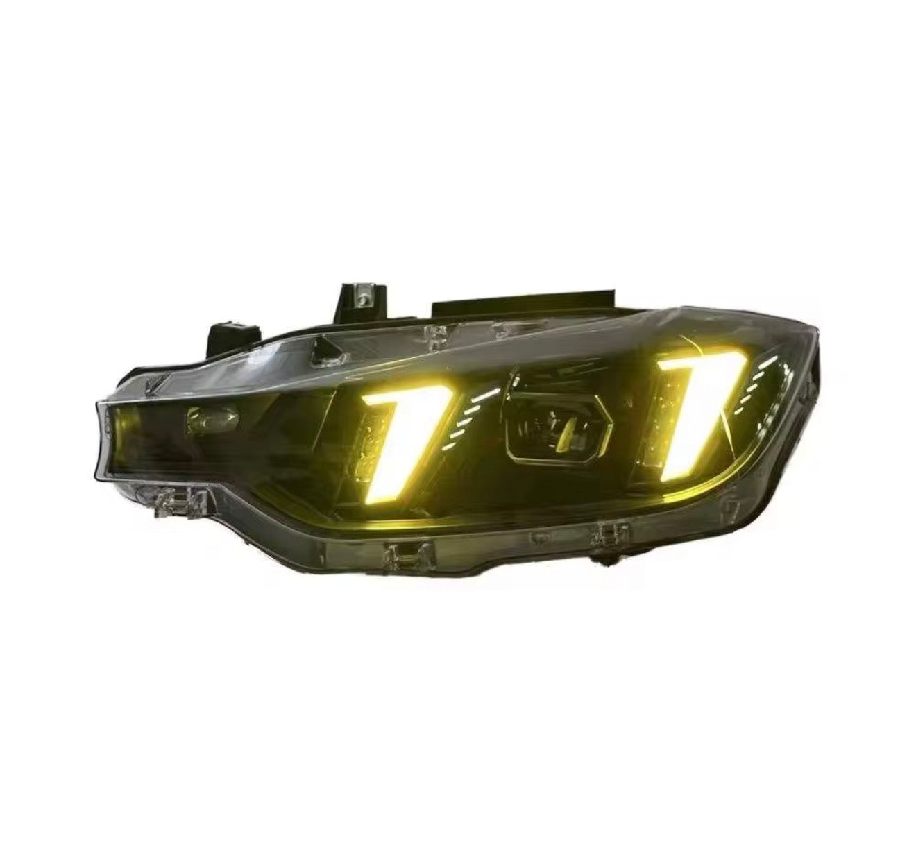 BMW Snake Style Headlights with Dual Color DRLs (yellow & white ) for F30 2012-2018 models