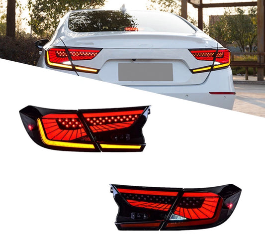 LED Tail Lights for Honda Accord 10Th Gen 2018-2022 Smoked Sequential Rear Lamps