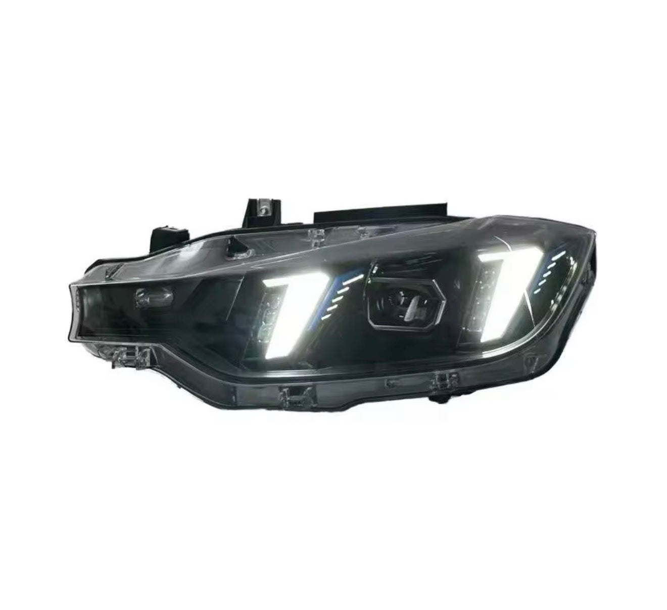 BMW Snake Style Headlights with Dual Color DRLs (yellow & white ) for F30 2012-2018 models