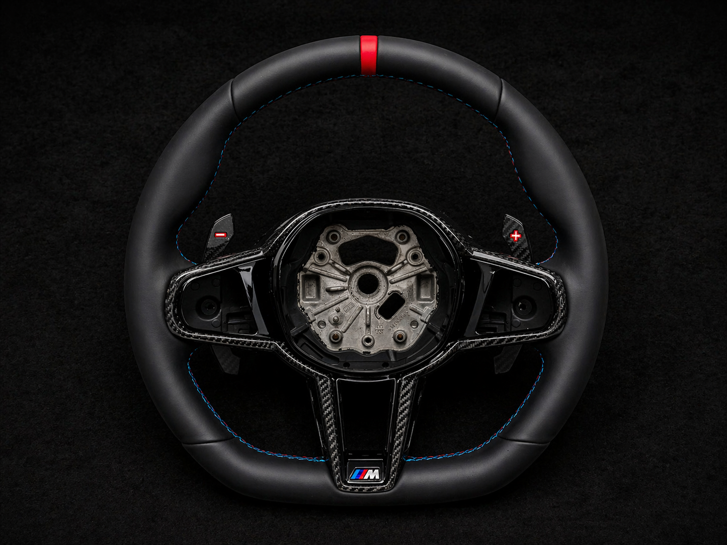 BMW Full German Leather Race Stripe Steering wheel For G models 2019-2026
