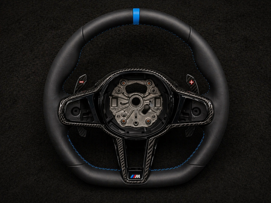BMW Full German Leather Race Stripe Steering wheel For G models 2019-2026