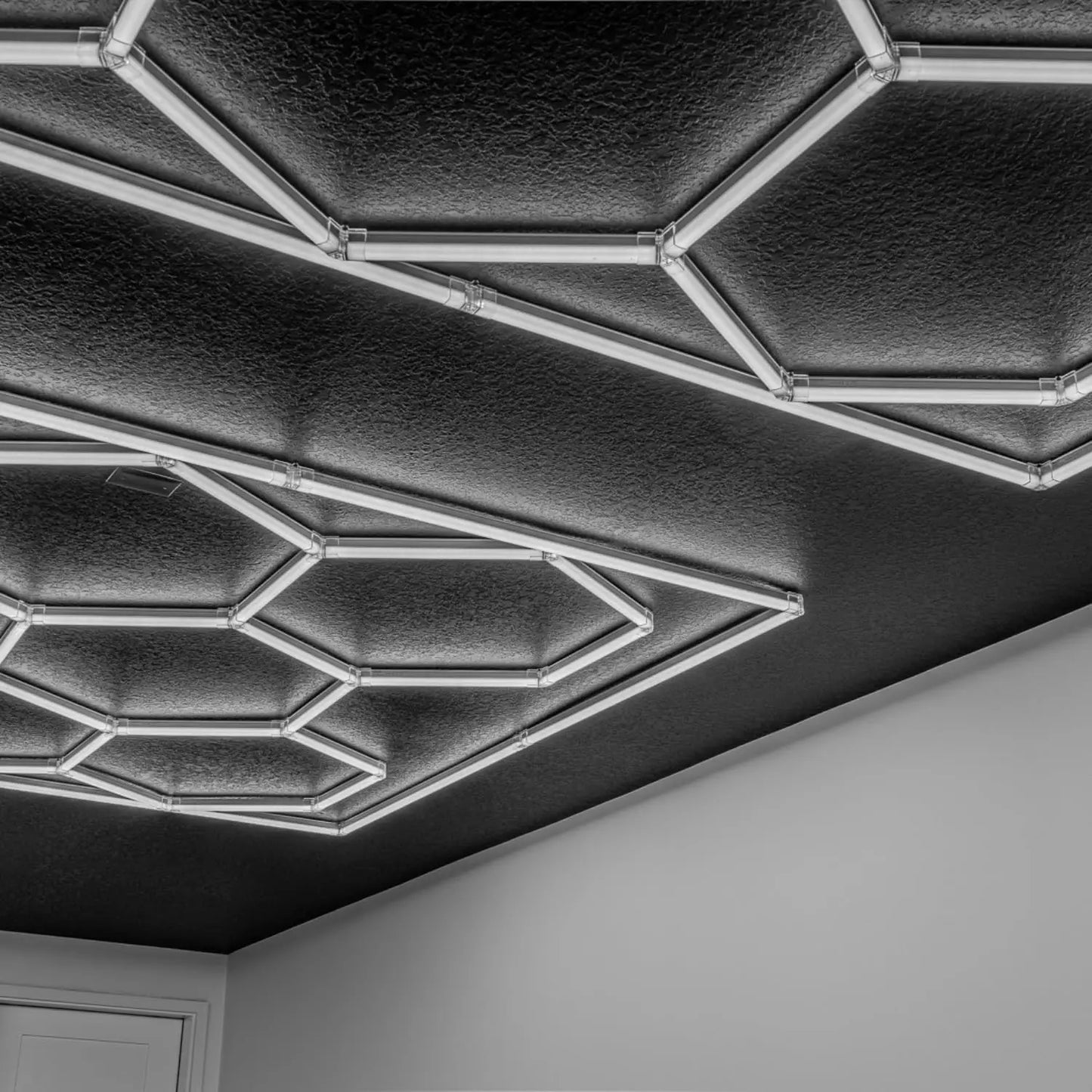 Hexagon LED Lighting for Garage Workshop, Lighting Car Detail