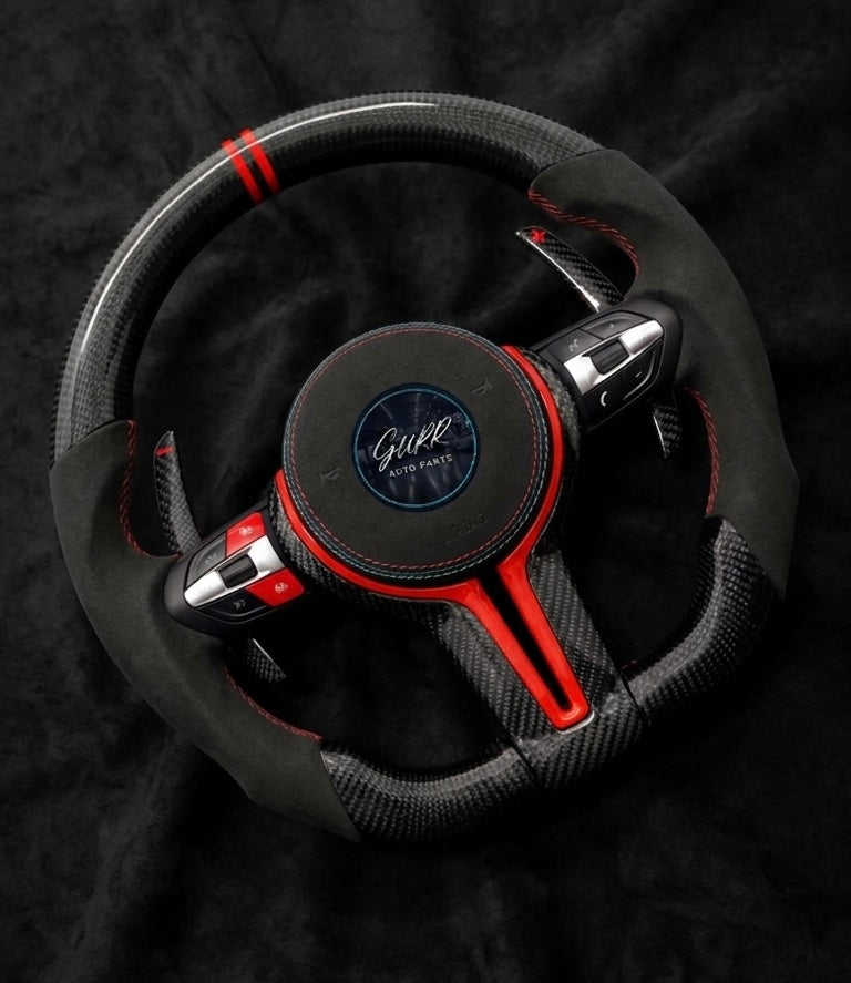 BMW M Performance Double Red livery Custom Steering wheel for 2012-2019