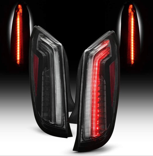 2013-2017 Cadillac XTS Black Housing LED Tail Lights Brake Lamps Assembly Replacement Driver & Passenger