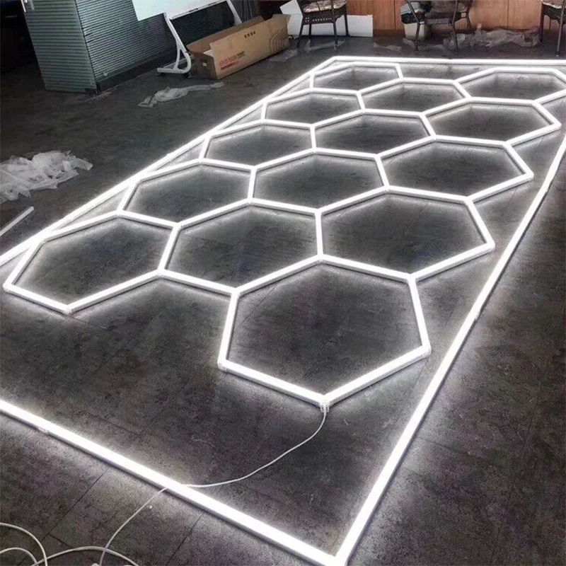 Hexagon LED Lighting for Garage Workshop, Lighting Car Detail