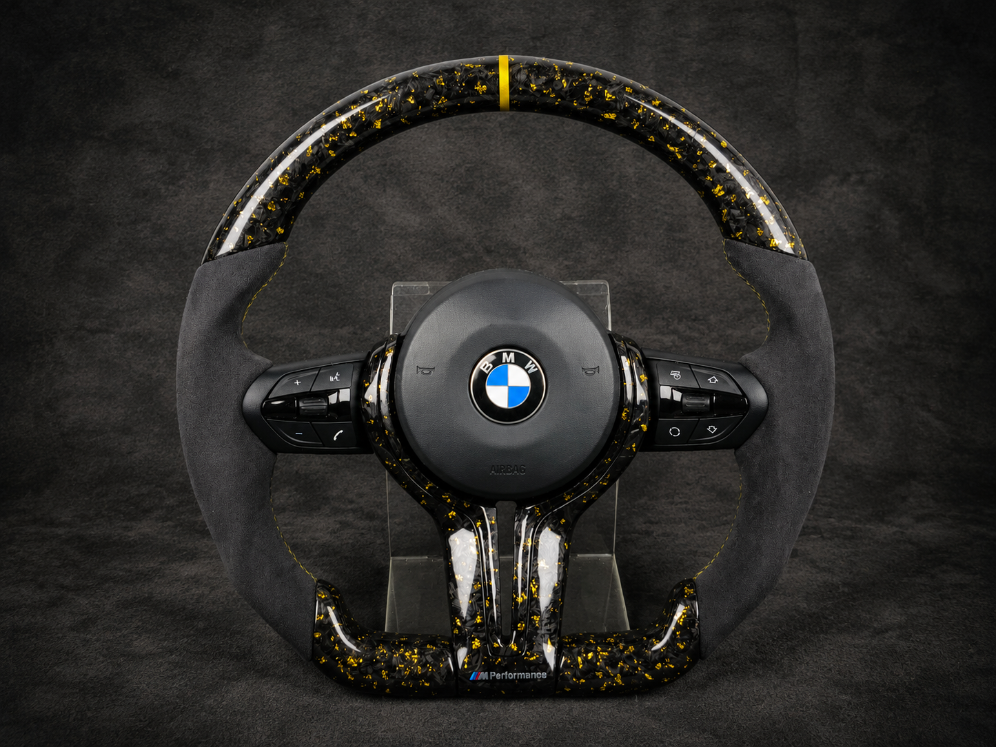 BMW Racing Yellow Forged Carbon Fiber Steering Wheel | for 2008–2018 models|