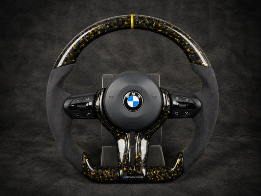 BMW Racing Yellow Forged Carbon Fiber Steering Wheel | for 2008–2018 models|