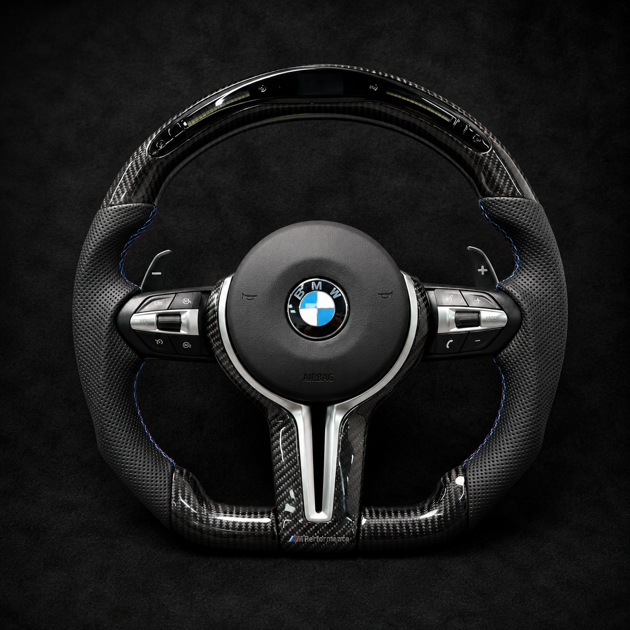 BMW M Sport LED Display Carbon & Leather Steering Wheel for 2012-2018 models