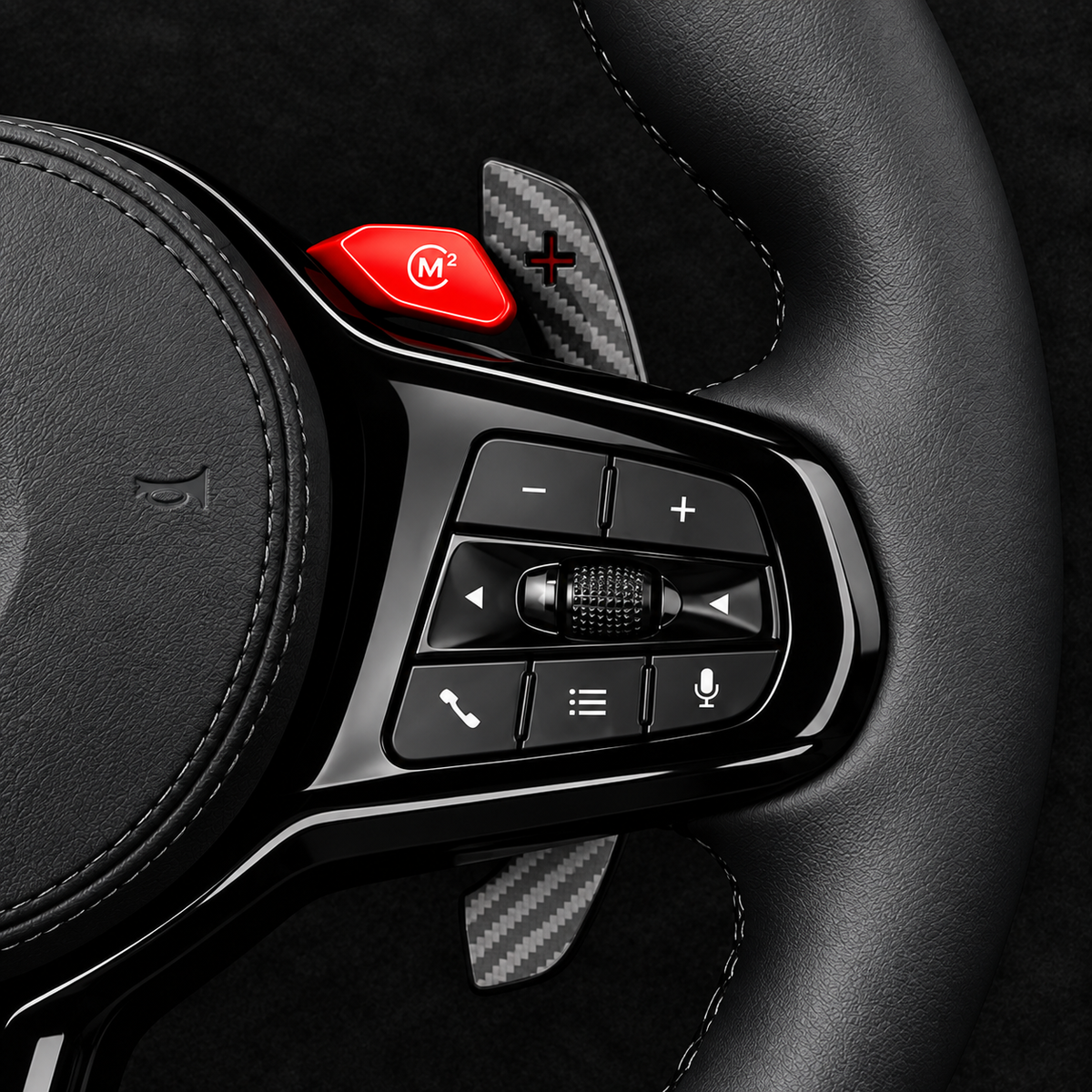 BMW M Performance Black Leather Steering Wheel For 2020-2027 Models