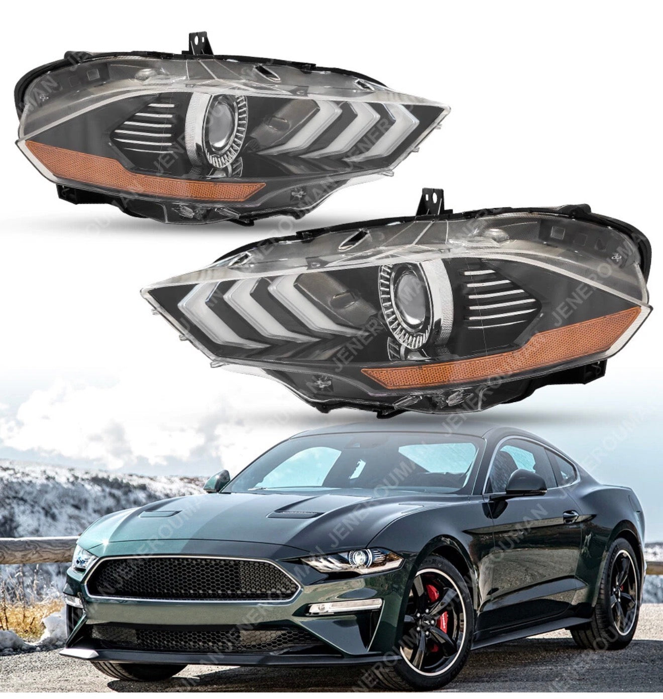 Ford Mustang Full LED Projector Headlights for 2018-2023