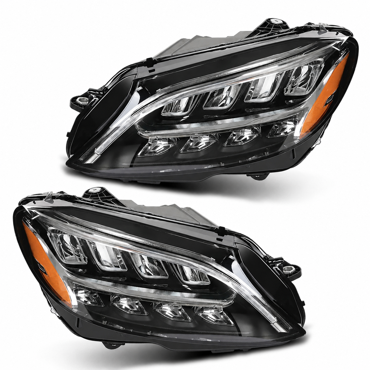 Full LED For Mercedes Benz C-Class C300 W205 2019-2021 Headlights Left+Right Pair