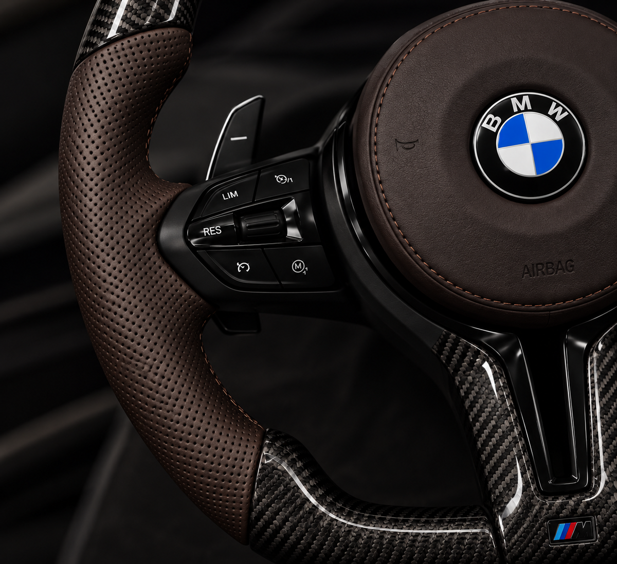 BMW Espresso Brown Carbon Steering Wheel | 2008-2018