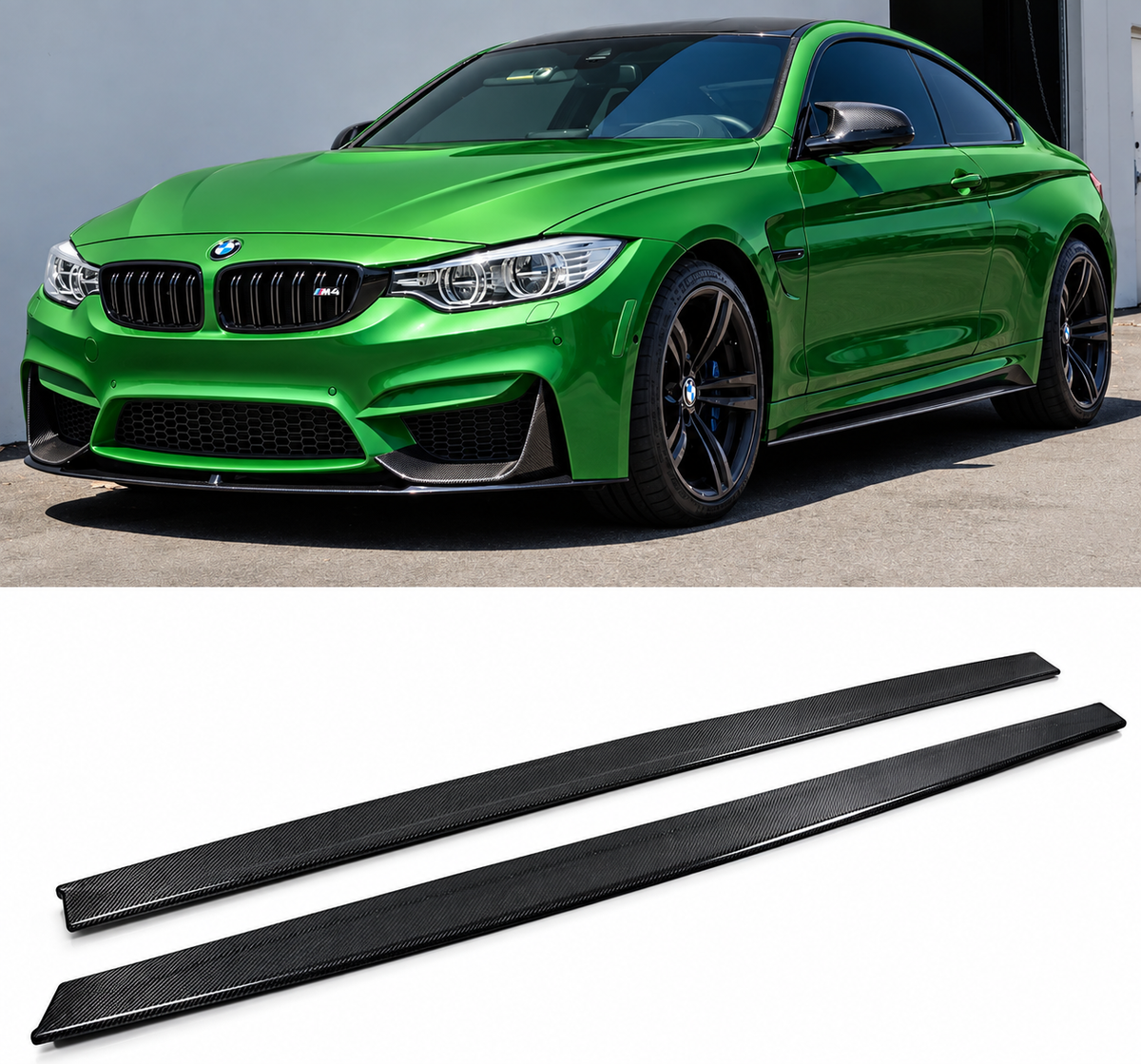 2015-19 BMW M4 & F80 M3 Carbon Fiber MP Style Side Skirt Extension Splitters