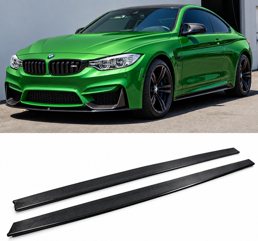 2015-19 BMW M4 & F80 M3 Carbon Fiber MP Style Side Skirt Extension Splitters