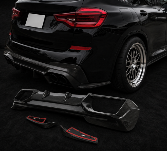 For BMW G01 F97 X3M LCI Competition 2019-24 Real Carbon Rear Bumper Diffuser Lip