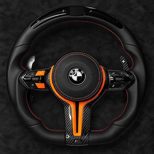 BMW M Performance Sunset Orange Edition Carbon Fiber Steering Wheel | Full Assembly | 2008–2018