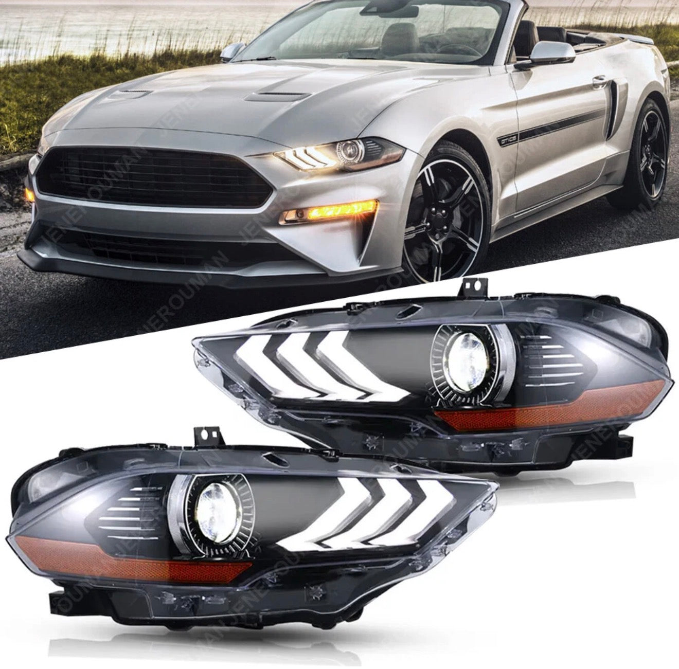 Ford Mustang Full LED Projector Headlights for 2018-2023