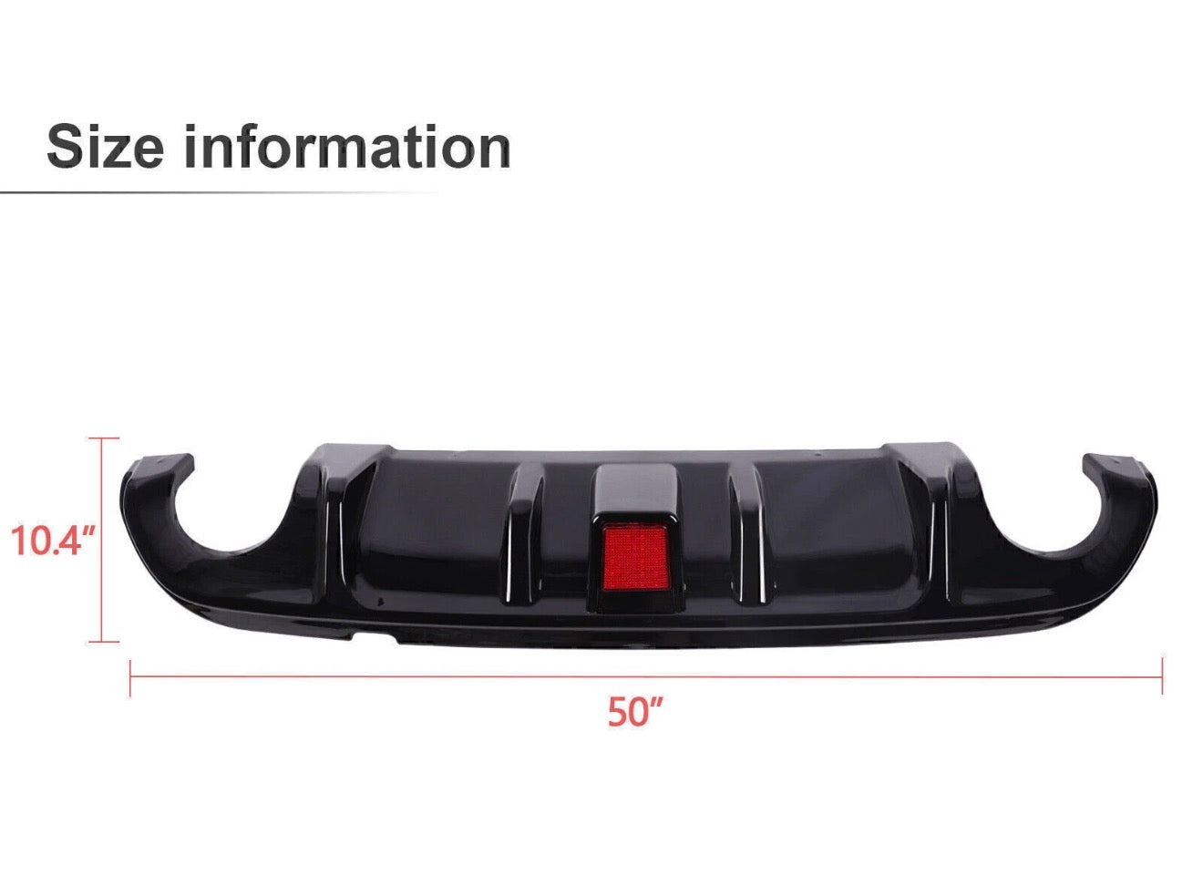 Rear Bumper Diffuser LED & PSM Trunk Spoiler For 18-23 Infiniti Q50 Glossy Black