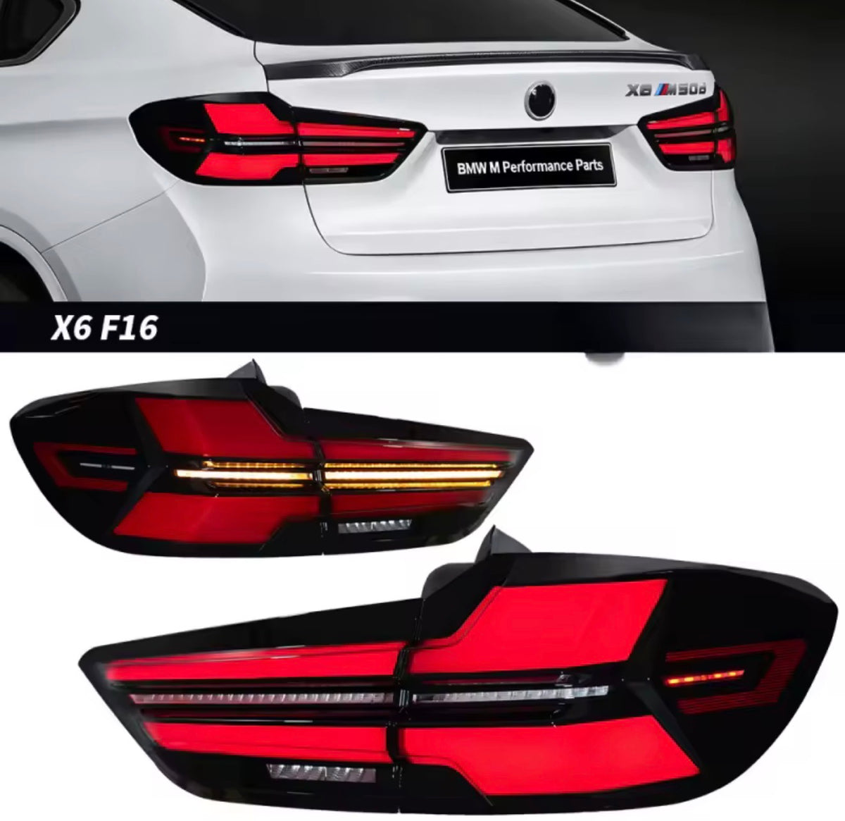 2014-2019 BMW X6 taillight assembly, F16 LCI Style upgrade