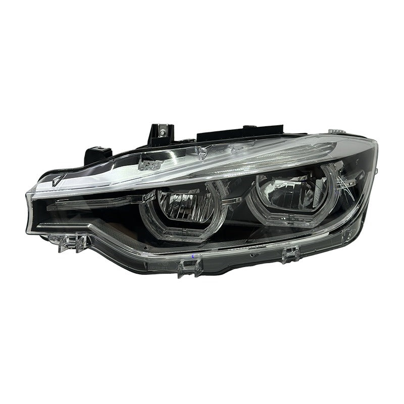BMW 3 series F30 Tri-Color LED Headlights – Yellow / White / Red DRL Switching | Blacked-Out & Clear Lens Design