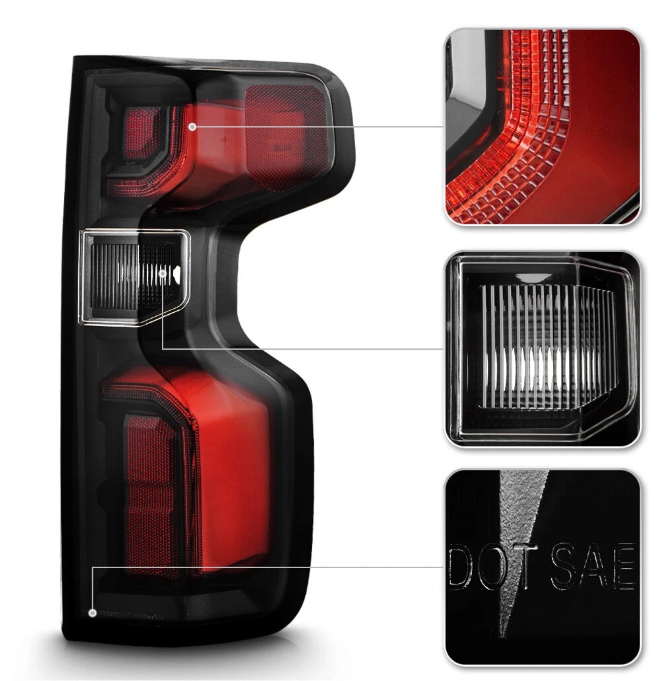 Chevy Silverado 1500 
Halogen Upgrade LED Tail Lights For 2019-2023
