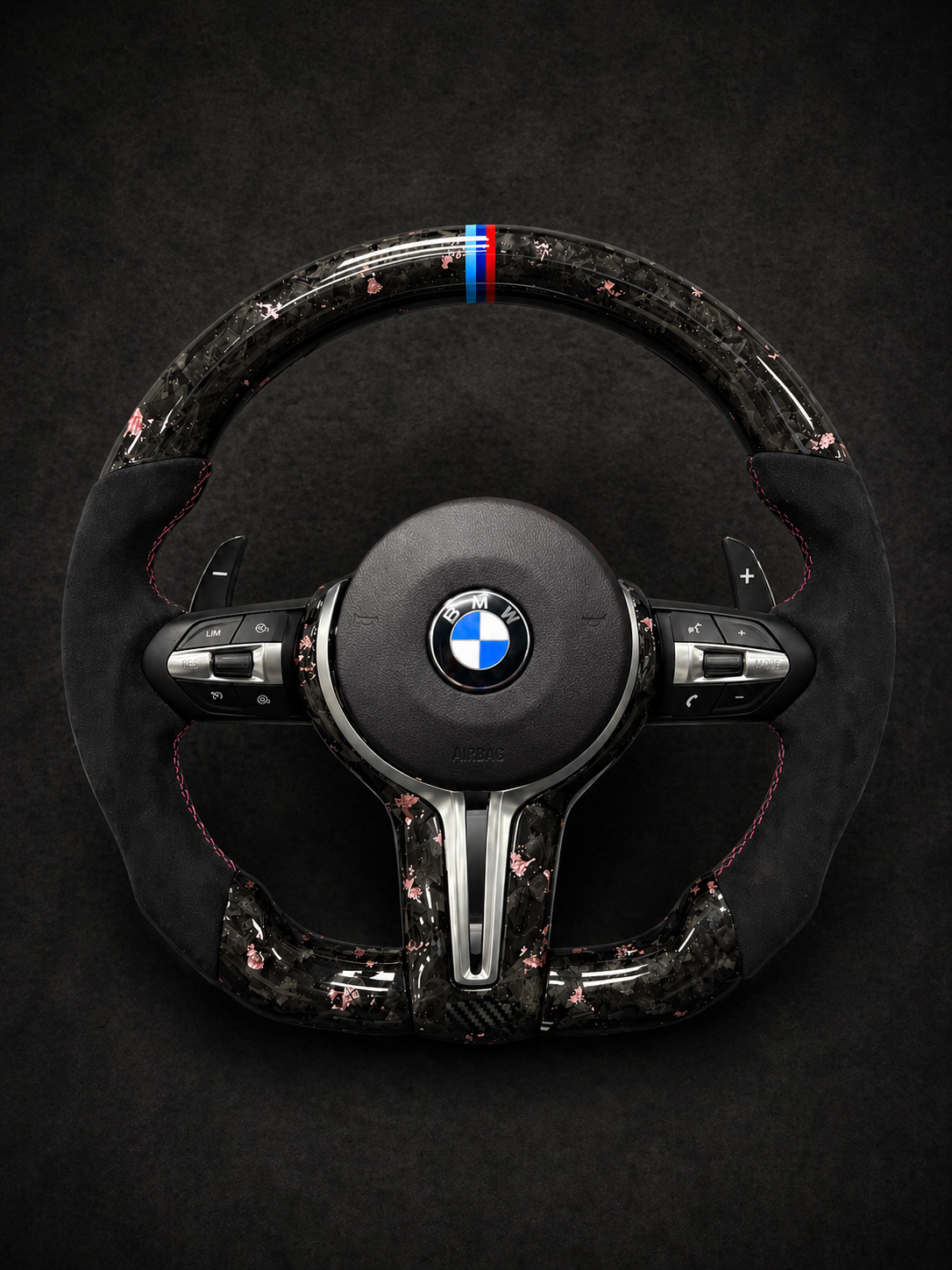 BMW M Performance Forged Pink Carbon Fiber Steering Wheel for 2012-2019 models