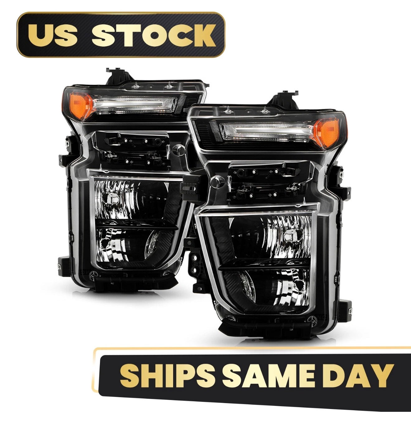 For 2020-2023 Chevy Silverado 2500HD 3500HD Halogen Type Headlights Right+Left