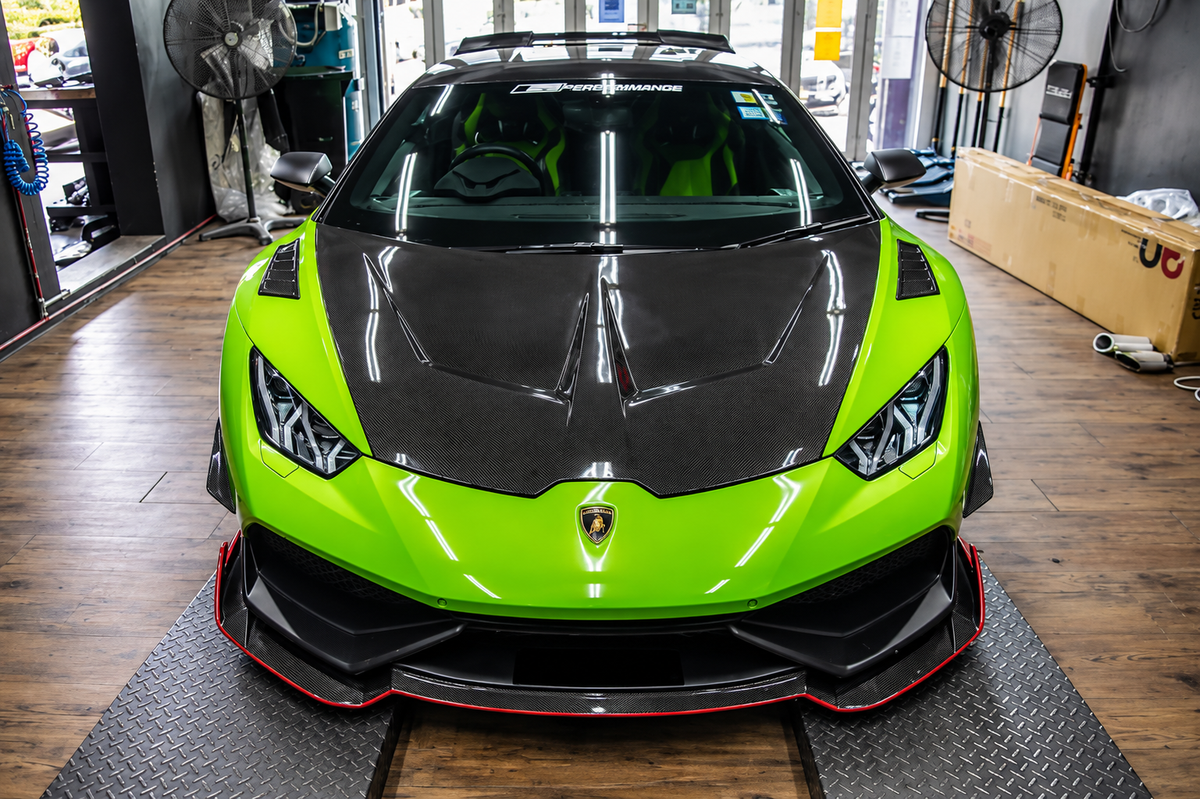 Lamborghini Huracán 1016 Style Double-Sided Carbon Fiber Hood