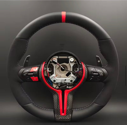 BMW M Performance Half Alcantara cherry red steering wheel
